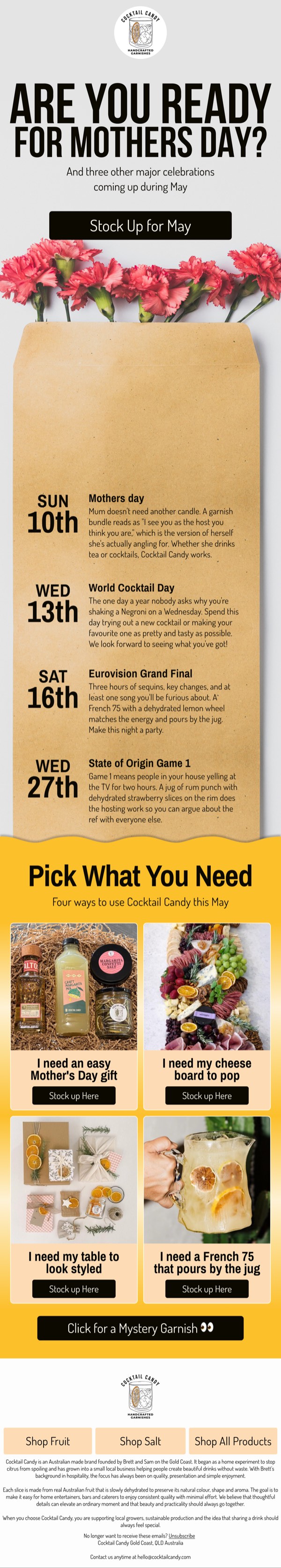 Cocktail Candy campaign: May Events